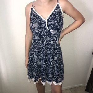 Navy blue floral dress